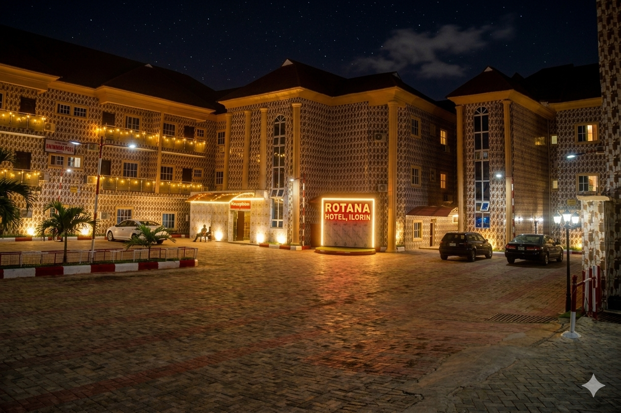Rotana Hotel at night
